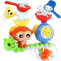Monkey Waterfall Bath Toy for Toddlers 1-3 Years – Spinning Gears & Cups, No Batteries Needed