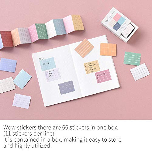Monolike Wow Sticker Set (Plan ver.1 + ver.2): 6 Mini Square Paper Stickers in Box