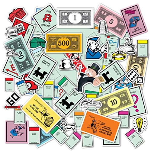 Monopoly 60 Sticker Pack (2 Decals) – Officially Licensed Vinyl, Fade-Resistant, Made in USA
