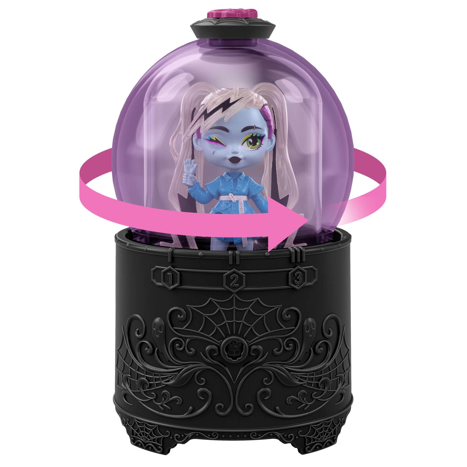 Monster High Potions Crystal Ball Mini Dolls – Surprise 3-Inch Figures with Water Reveal, Charm, and Fortune Card
