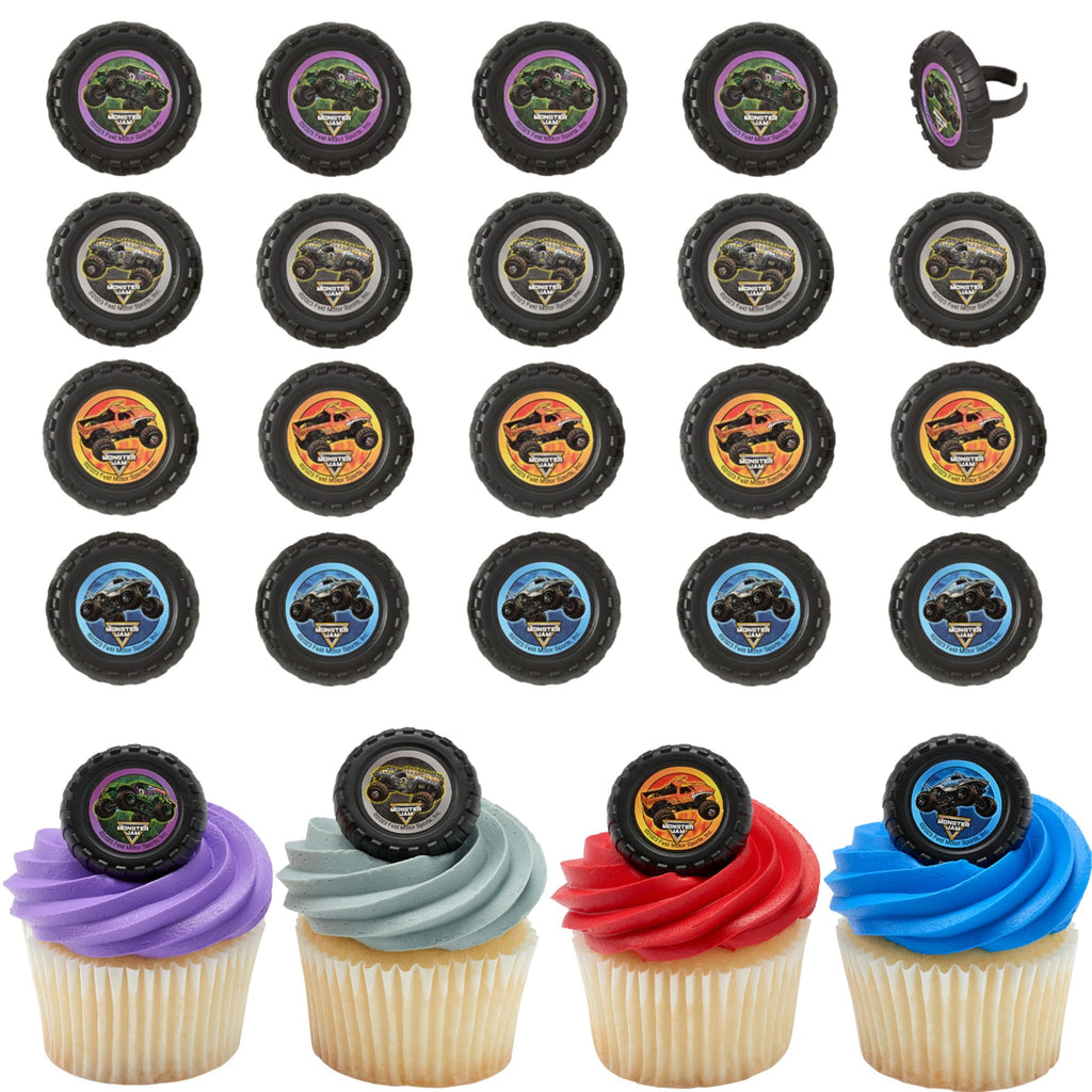 Monster Jam Cupcake Rings - 24 Pack of Monster Truck Toppers by DecoPac