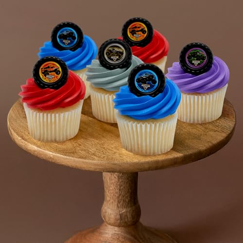 Monster Jam Cupcake Rings - 24 Pack of Monster Truck Toppers by DecoPac