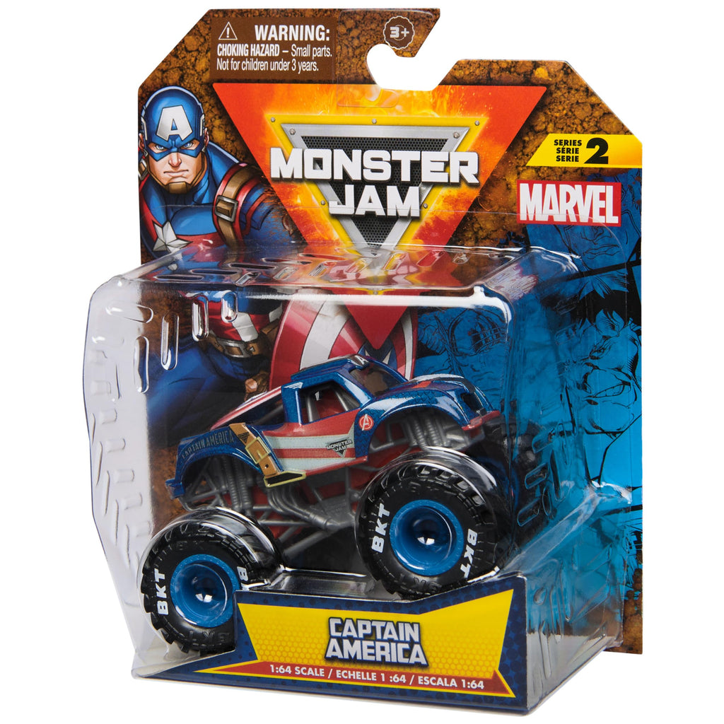 Monster Jam Marvel Captain America 1:64 Scale Die-Cast Truck