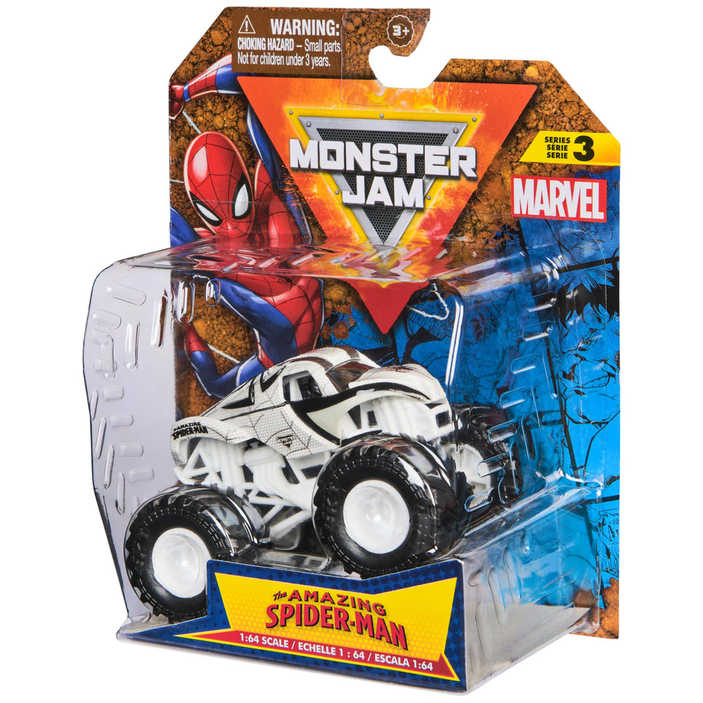 Monster Jam Marvel Spider-Man 1:64 Scale Die-Cast Monster Truck Toy for Kids Ages 3 and Up
