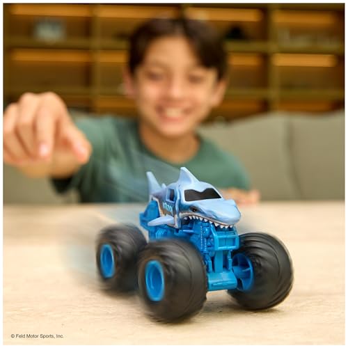 Monster Jam Smash & Bash Megalodon – 1:64 Die Cast Repairable Monster Truck for Kids Ages 3+
