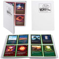 Monster Protectors 4 Pocket Trading Card Album - Matte White Binder with Side Loading Pockets, Holds 160 Cards for Pokémon, Yu-Gi-Oh!, MTG