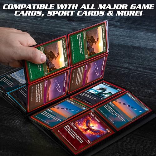 Monster Protectors 4 Pocket Trading Card Album - Matte White Binder with Side Loading Pockets, Holds 160 Cards for Pokémon, Yu-Gi-Oh!, MTG
