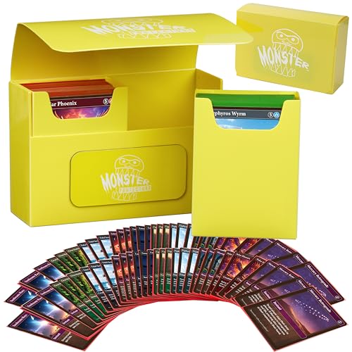 Monster Protectors Yellow Magnetic Double Deck Box – Holds 150 Standard TCG Cards