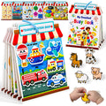 Montessori Felt Busy Book for Toddlers 1-3 – 6 Theme Learning Activities, Portable Travel Toy