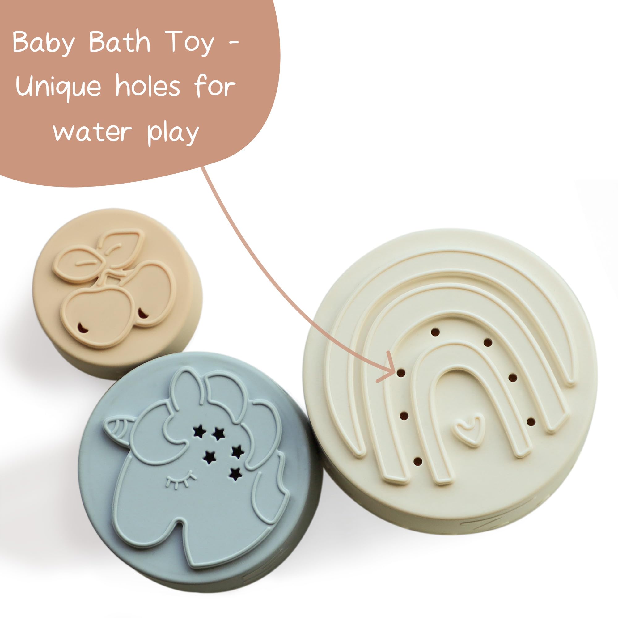 Moonkie Silicone Stacking Cups: 7-Piece Baby Toy for Teething, Bath, and Learning (6+ Months)