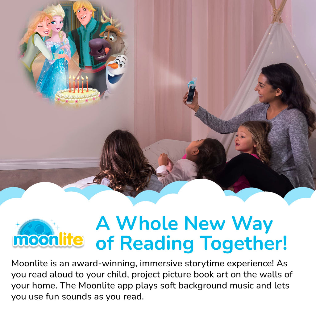 Moonlite Disney Frozen Elsa's Birthday Story Disc – Interactive Projector Story for Kids Ages 1+