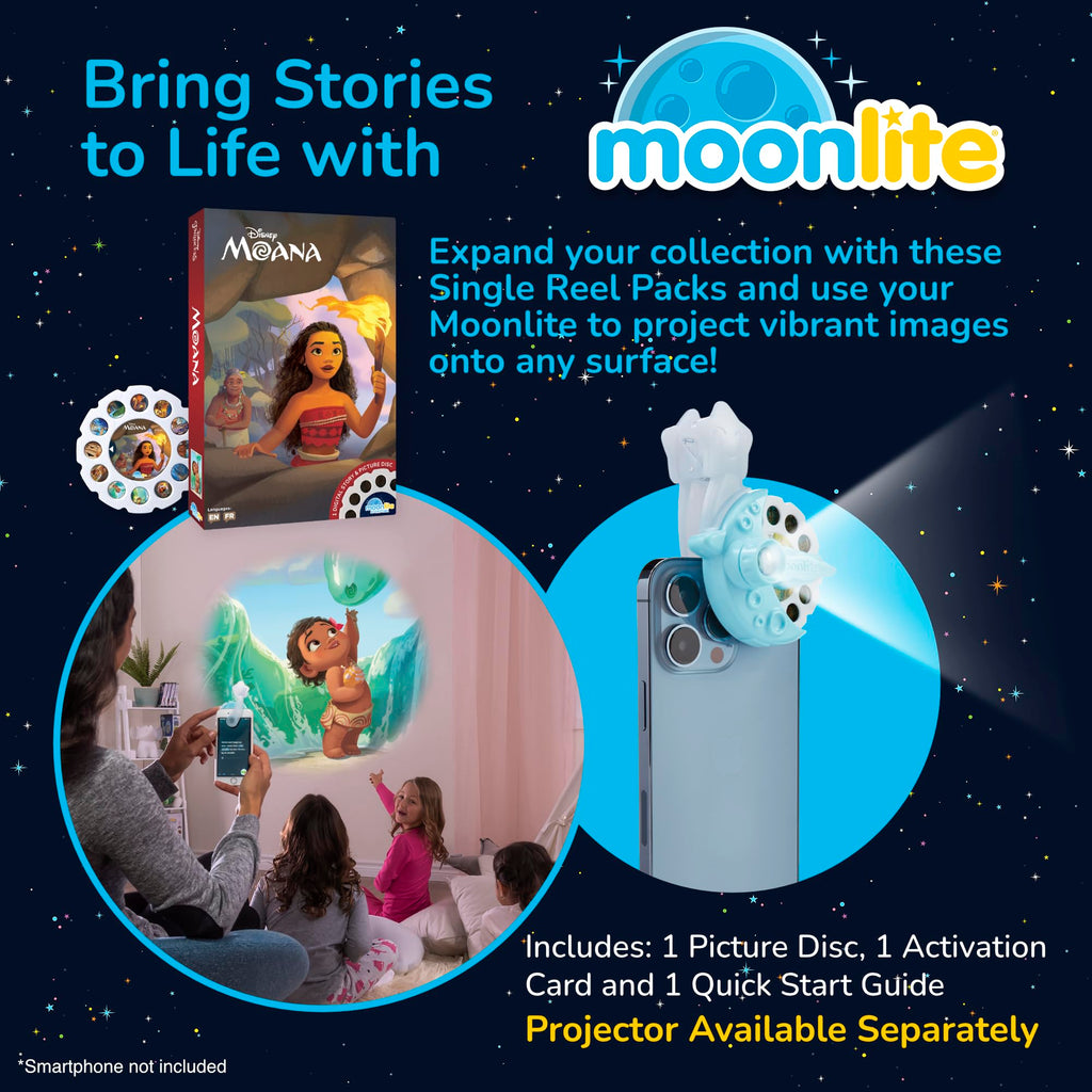 Moonlite Moana Story Disc – Interactive Bedtime Story with Sound Effects for Ages 3-6