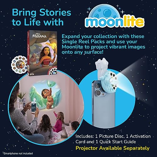 Moonlite Moana Story Disc – Interactive Bedtime Story with Sound Effects for Ages 3-6