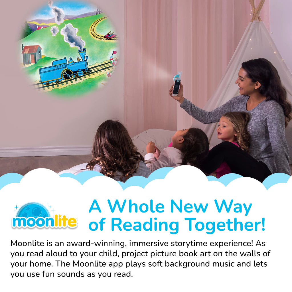 Moonlite The Little Engine That Could Story Disc – Projector Required – Interactive Bedtime Story with App Sound Effects for Ages 1+