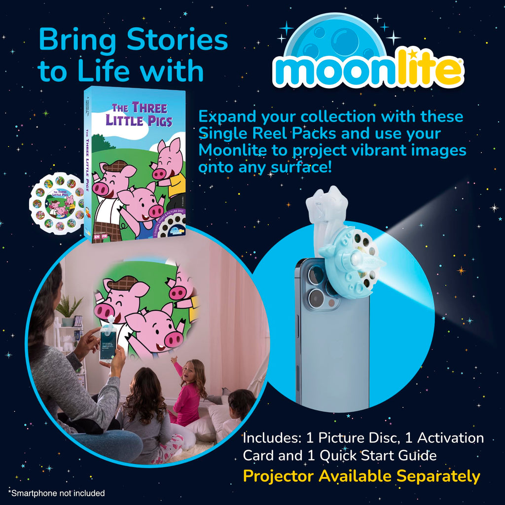 Moonlite The Three Little Pigs Story Reel - Single Pack for Smartphone Projector (Ages 12+ Months)