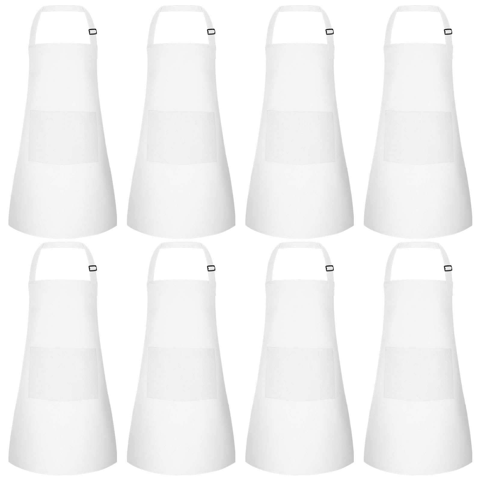 Morcheiong 8-Pack Adjustable Kids Aprons with Pockets for Painting, Baking, and Crafts