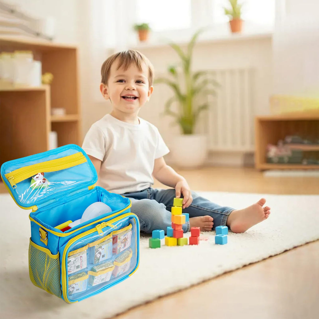 Mordx Carrying Case for Little Tikes Story Dream Machine – Blue & Yellow Storage Bag with Adjustable Strap