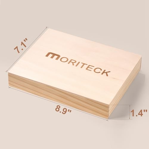 MORITECK Montessori Sand Tray for Kids – Beech Wood Writing Practice Tray with Lid (8.9x7.1 inches)