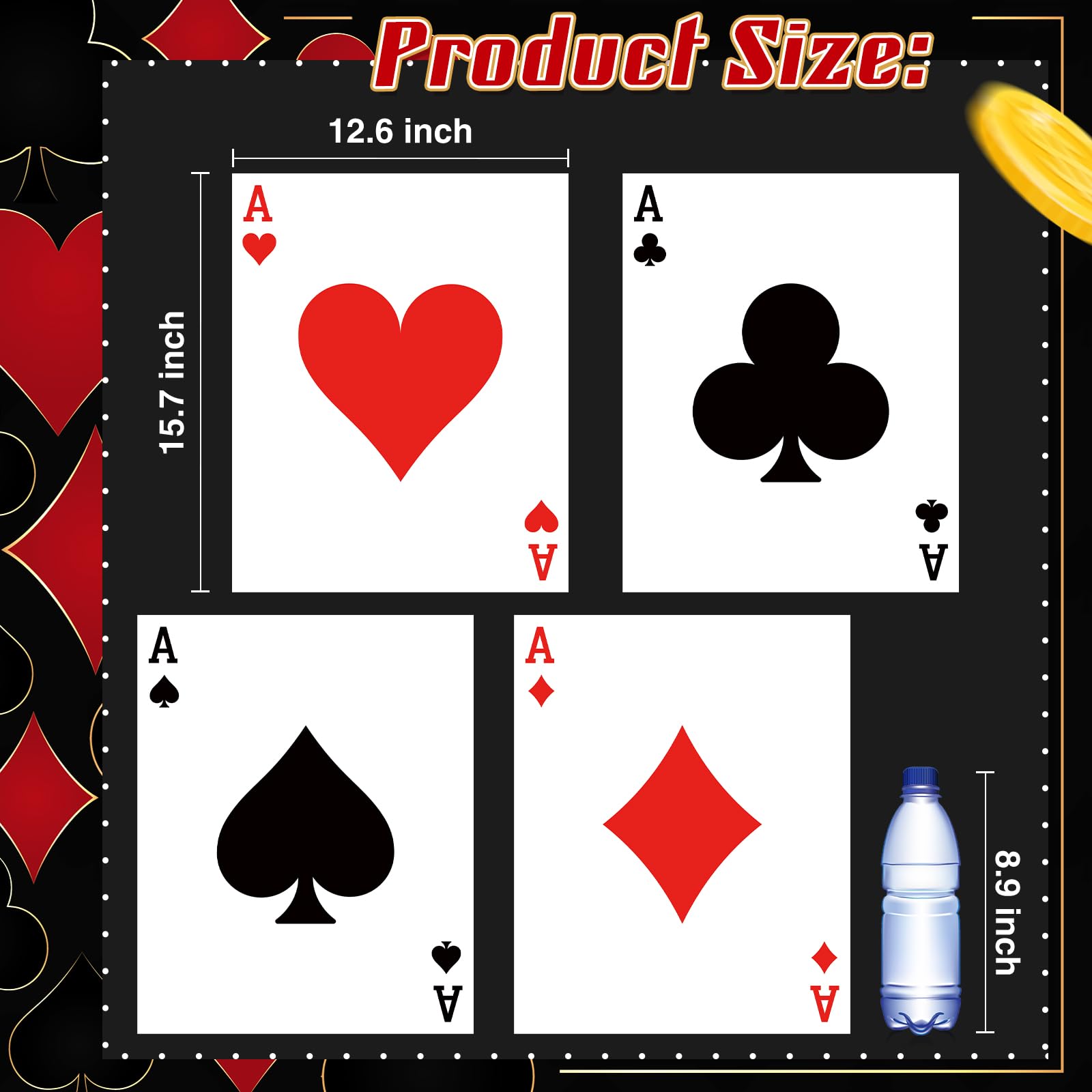 MotiMind Jumbo Playing Cards 8-Pack – 15.8 x 12.6 Inch Giant Deck for Casino Parties & Family Game Night