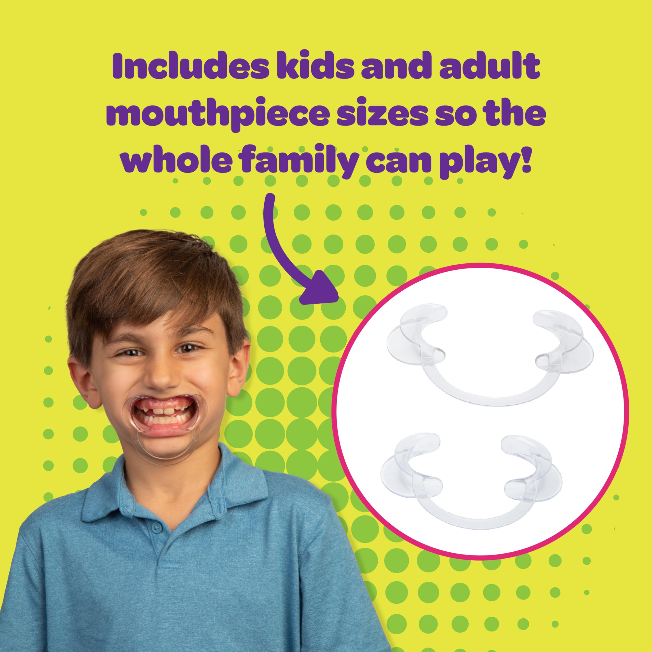 Mouth Off: Hilarious Mouthpiece Card Game for Family Game Night – 200 Silly Phrases, 4-8 Players, Ages 8+