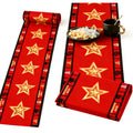 Movie Night Table Runner Set 2 Pack 13x72 Inch, Gold Star & Film Reel Design, Flax Fabric Party Decor