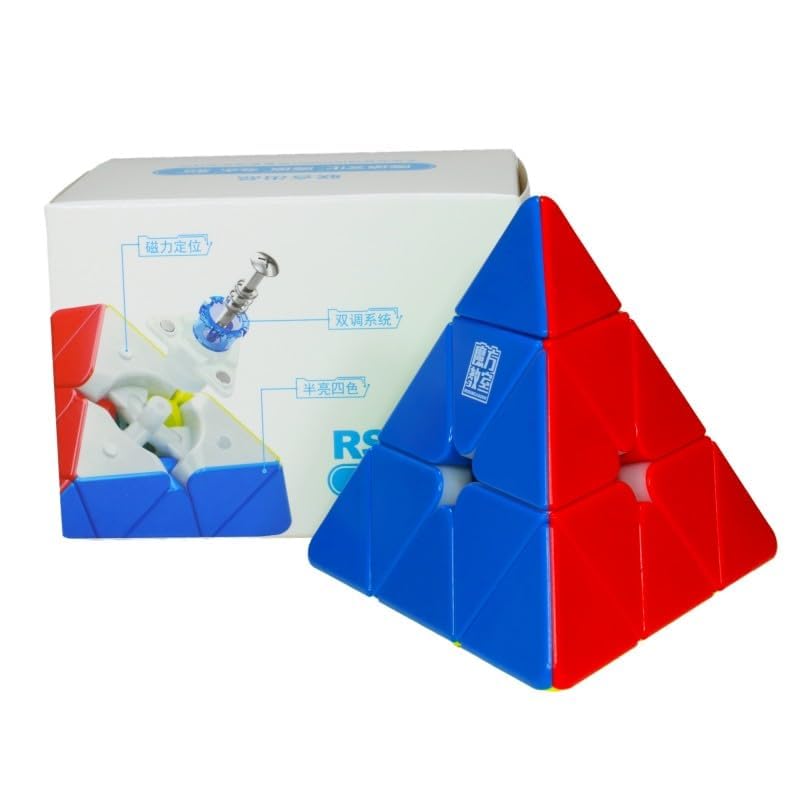MoYu RS Pyramid Magnetic Speed Cube: Stickerless Triangle Puzzle with Dual Adjustment