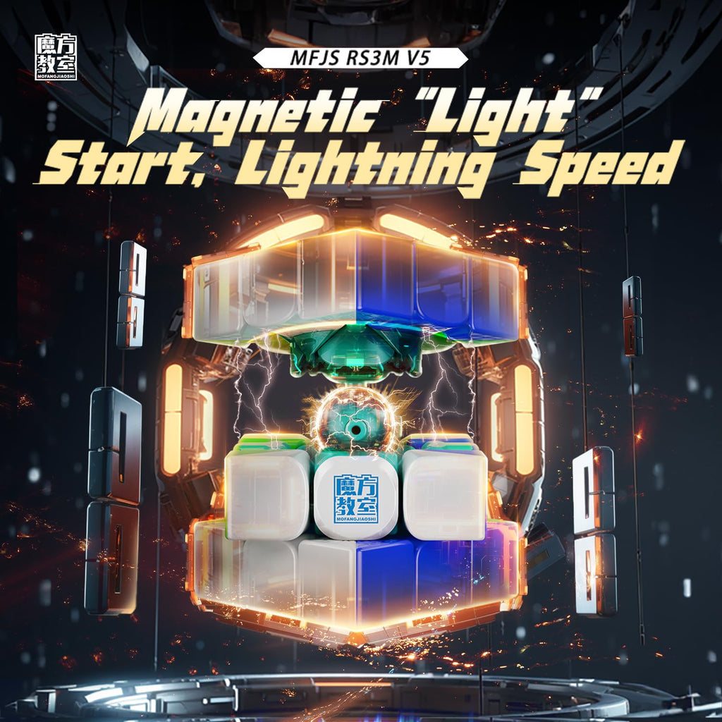 Moyu RS3M V5 2023 3x3 Magnetic Speed Cube – 65g Stickerless Budget Cube with 48 Magnets