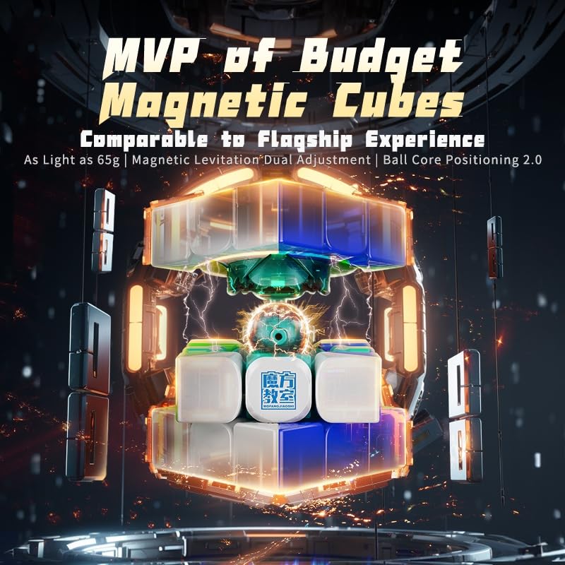 MoYu RS3M V5 3x3 Magnetic Speed Cube – 65g Stickerless Dual Adjustment