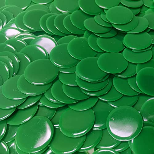 MR CHIPS 1000 Count Plastic Bingo Chips – Green 3/4 Inch – Durable Counting Tokens for Games, Classroom, and Crafts