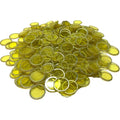 MR CHIPS Magnetic Bingo Chips 3/4 Inch 300 Pieces Yellow Transparent with Metal Ring and Storage Bag