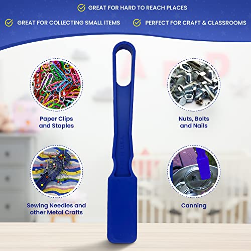 MR CHIPS Magnetic Bingo Chips Set - 100 Plastic Chips 3/4 Inch with Metal Rings, 1 Magnetic Wand, 7 Colors, Reusable Storage Bag - Made in USA
