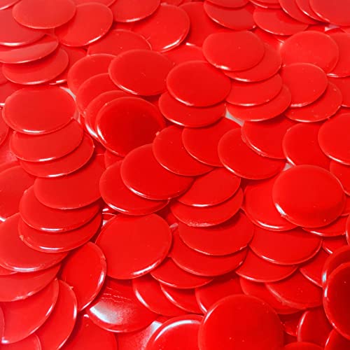MR CHIPS Plastic Bingo Chips - 1000 Count Red 3/4 inch Bingo Markers