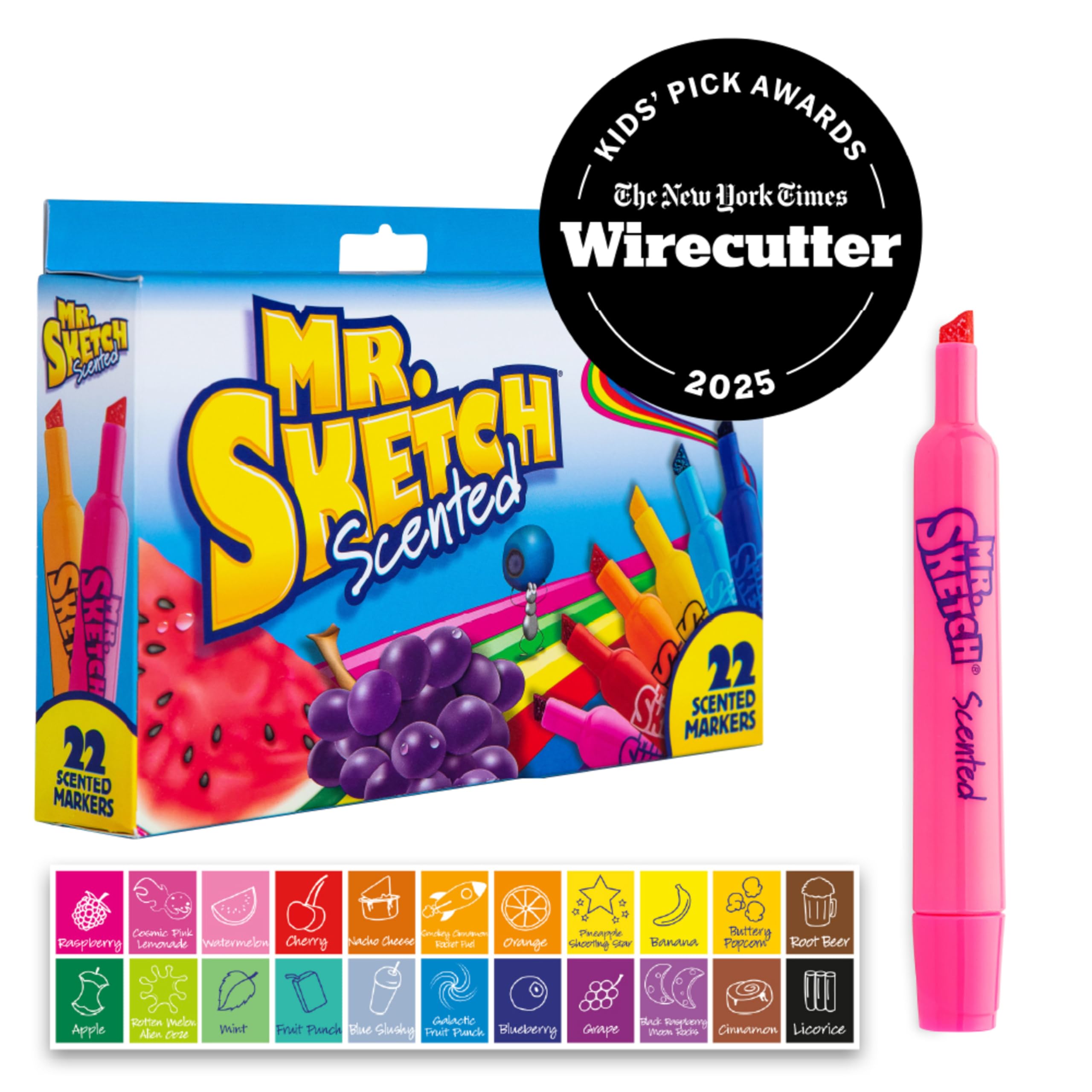 Mr. Sketch Scented Markers 22-Pack: Chisel Tip, Assorted Colors, Non-Toxic for Kids