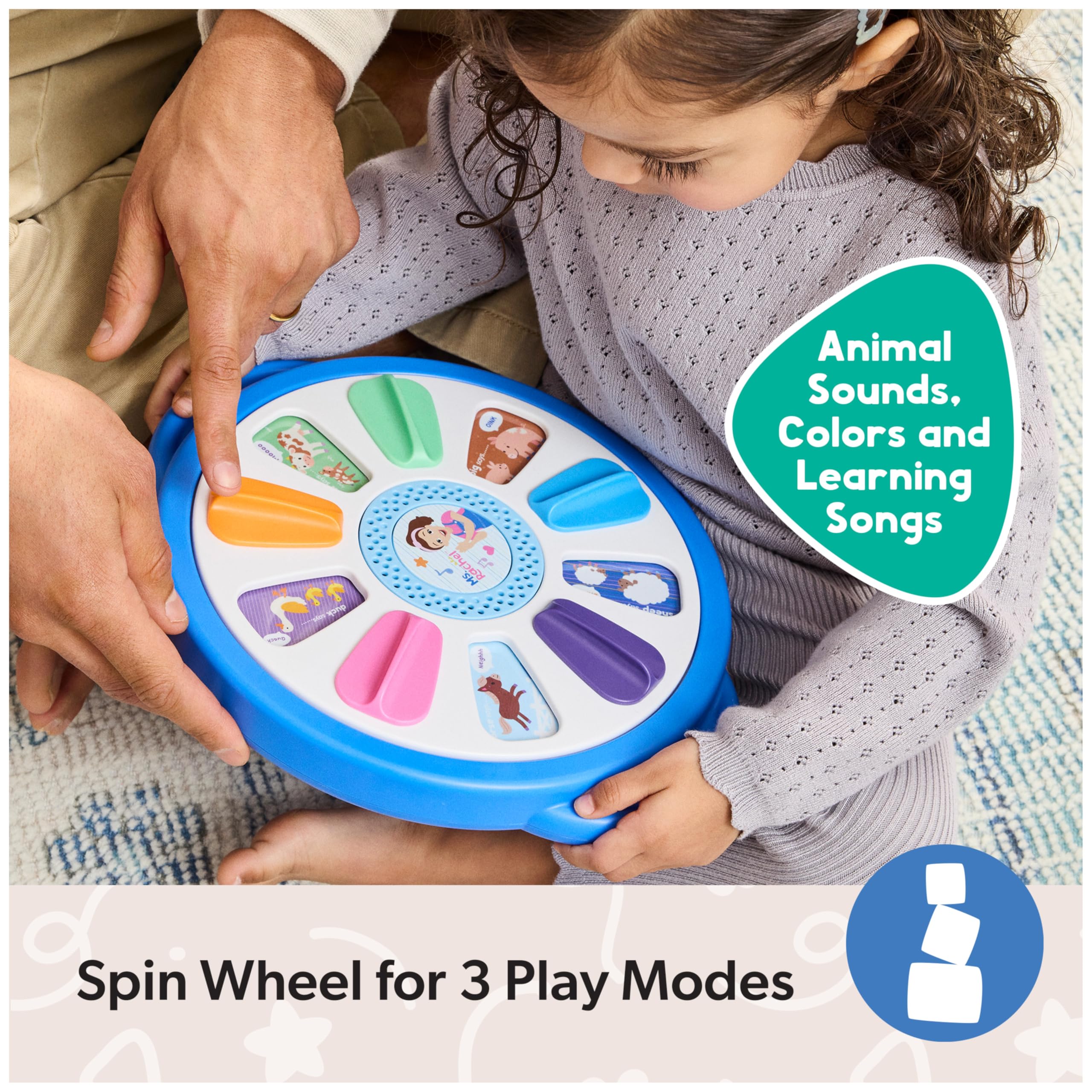 Ms. Rachel Spin Along Learning Wheel – Interactive Toddler Toy with 3 Play Modes