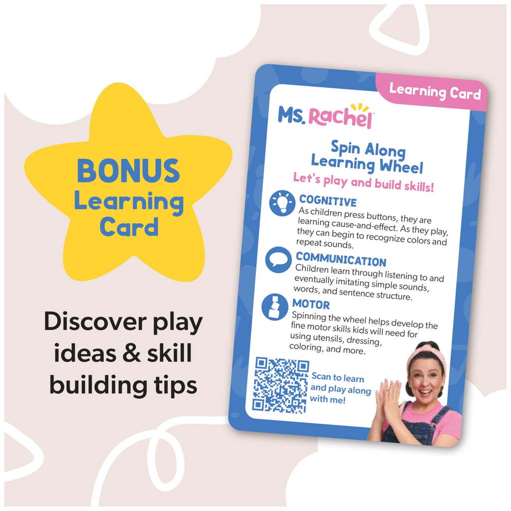 Ms. Rachel Spin Along Learning Wheel – Interactive Toddler Toy with 3 Play Modes