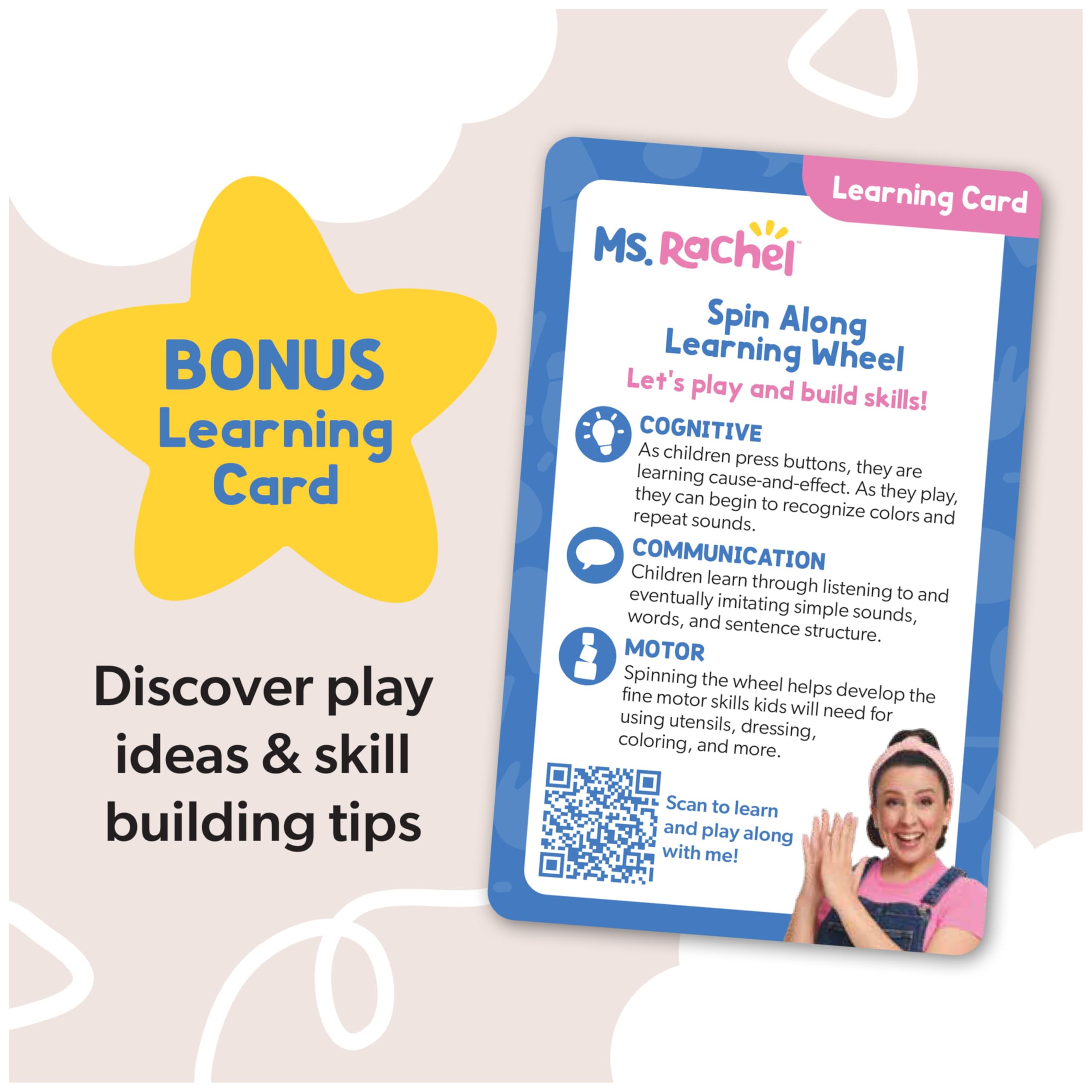 Ms. Rachel Spin Along Learning Wheel – Interactive Toddler Toy with 3 Play Modes