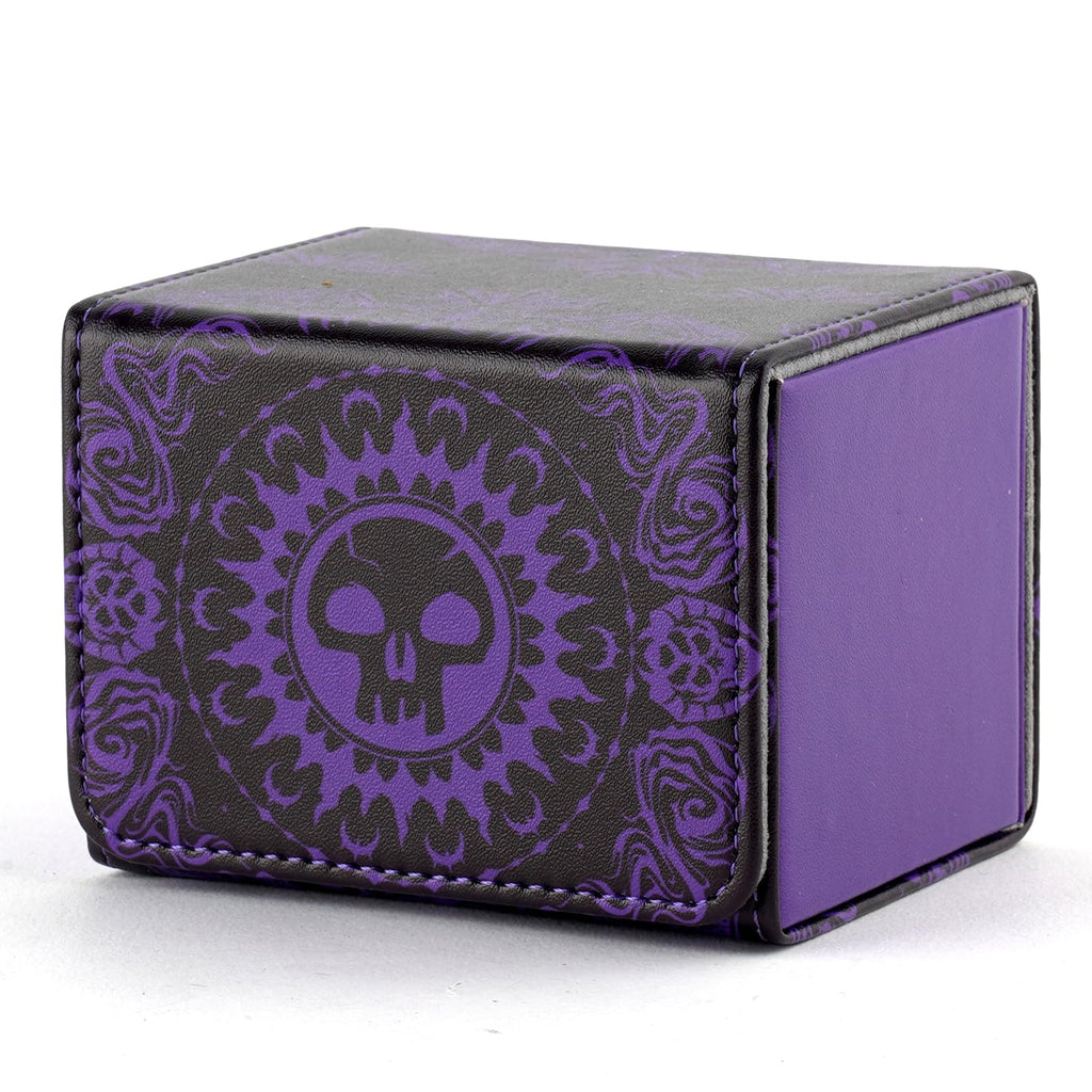 MTGPRO Purple PU Leather Deck Box for MTG and TCG Cards – Holds 120+ Sleeved Cards, Magnetic Closure