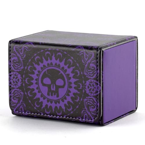 MTGPRO Purple PU Leather Deck Box for MTG and TCG Cards – Holds 120+ Sleeved Cards, Magnetic Closure