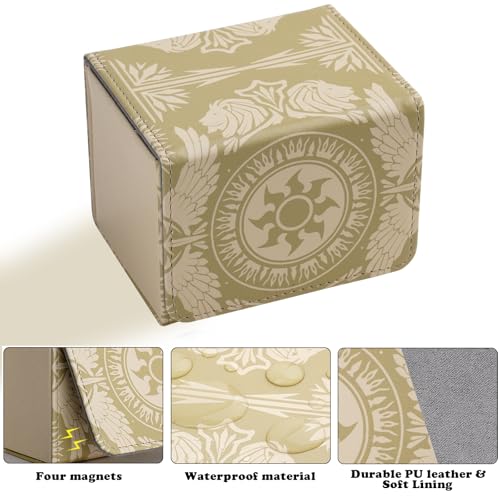 MTGPRO Yellow PU Leather Deck Box – Holds 120+ Sleeved Cards with Magnetic Closure