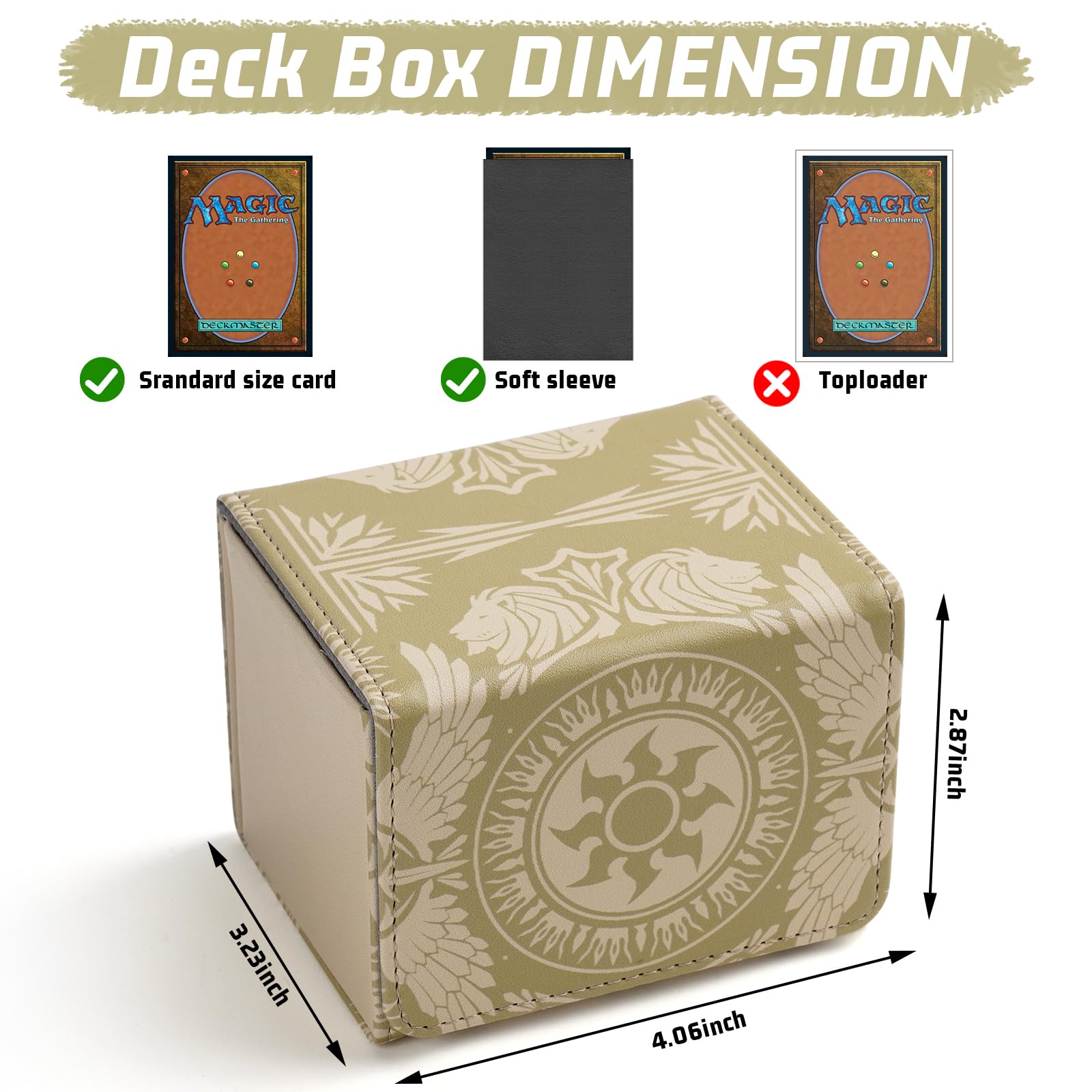 MTGPRO Yellow PU Leather Deck Box – Holds 120+ Sleeved Cards with Magnetic Closure