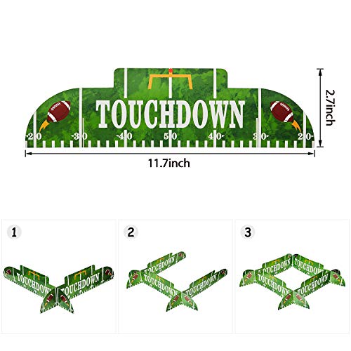 Mudder 4-Pack Football Paper Lantern Centerpieces with Stands - 12 Inch Brown American Soccer Ball Decor for Game Day Parties
