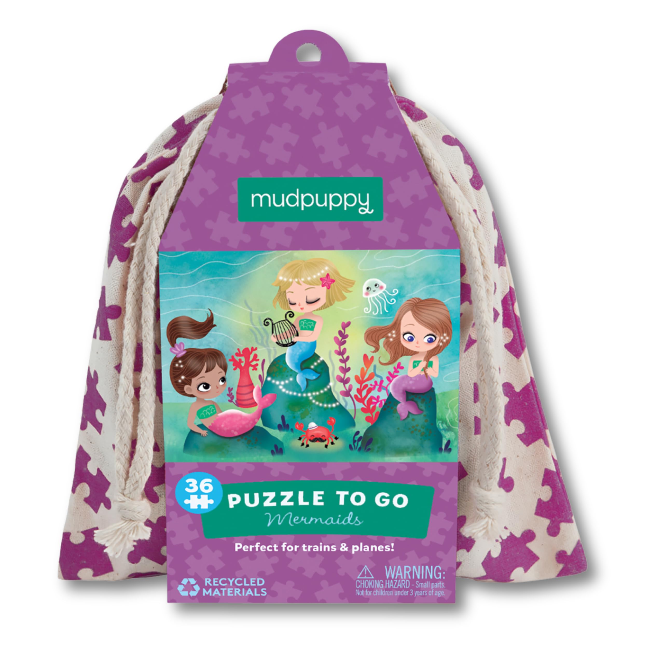 Mudpuppy Mermaids 36-Piece Jigsaw Puzzle – Travel-Friendly Underwater Scene for Kids Ages 3+