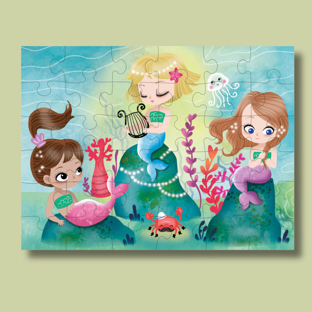 Mudpuppy Mermaids 36-Piece Jigsaw Puzzle – Travel-Friendly Underwater Scene for Kids Ages 3+