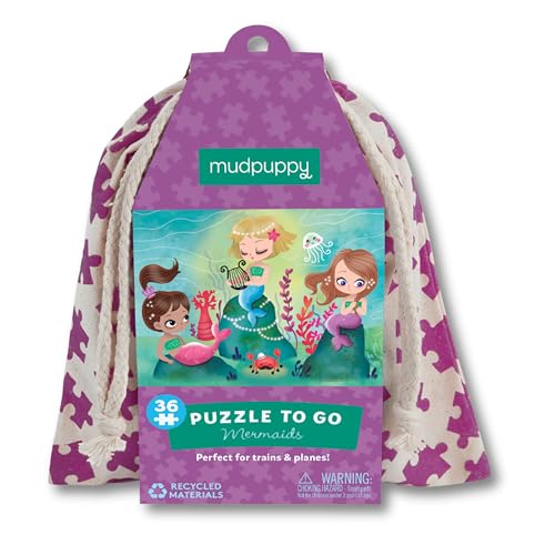 Mudpuppy Mermaids 36-Piece Jigsaw Puzzle – Travel-Friendly Underwater Scene for Kids Ages 3+