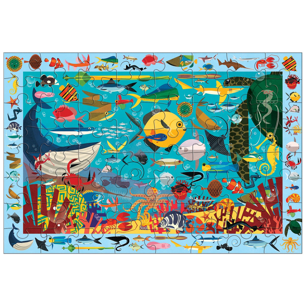 Mudpuppy Ocean Life Search & Find Puzzle – 64 Piece Jigsaw with Over 40 Hidden Sea Creatures