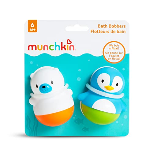 Munchkin Bath Bobbers Polar Bear and Penguin Mold-Free Bath Toys for Babies and Toddlers 6+ Months