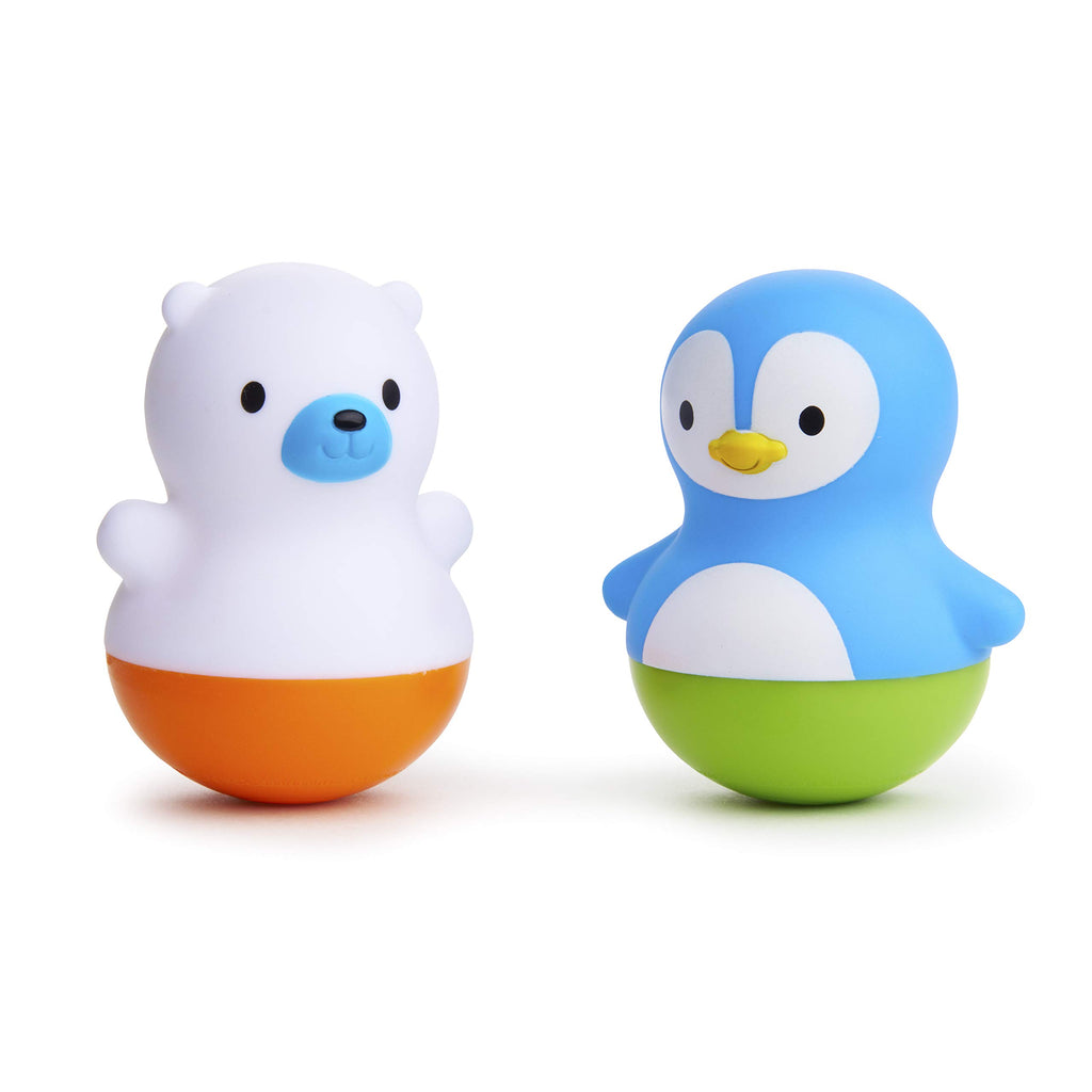 Munchkin Bath Bobbers Polar Bear and Penguin Mold-Free Bath Toys for Babies and Toddlers 6+ Months