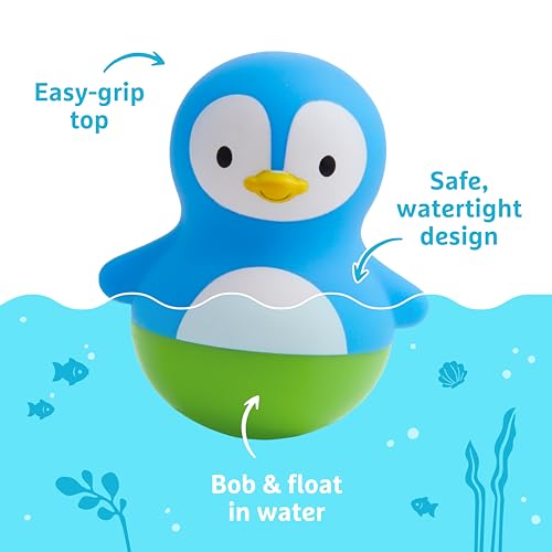 Munchkin Bath Bobbers Polar Bear and Penguin Mold-Free Bath Toys for Babies and Toddlers 6+ Months