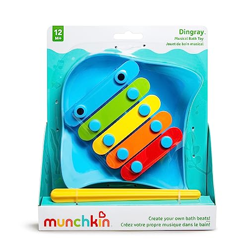 Munchkin Dingray Xylophone Bath Toy – Floating Stingray with 5 Colorful Keys for Ages 12 Months+