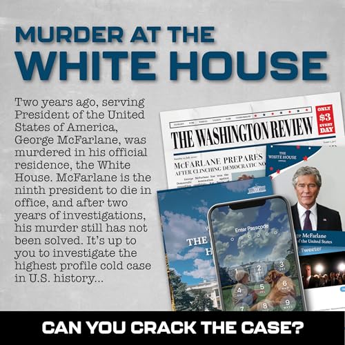 Murder at the White House: Cold Case Murder Mystery Game for Adults – 37 Evidence Pieces, 150 Min, 1-10 Players